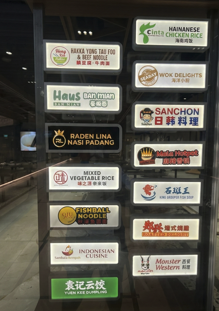 Gourmet Paradise Foodcourt stall directory board at Parc Point Tengah